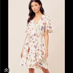 Lovestitch Pink and Red Flutter Sleeve Sundress Boho Dress Sz Medium‎